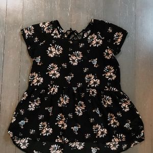 Black floral babydoll